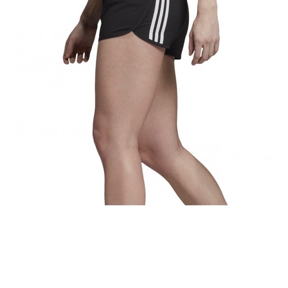 Adidas Women 3 Stripes Black & White Sports Shorts - Picture 6 of 8
